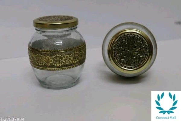 VNS Tray and Jar Peacock Tray wooden 2. Glass Jar,Gold) -